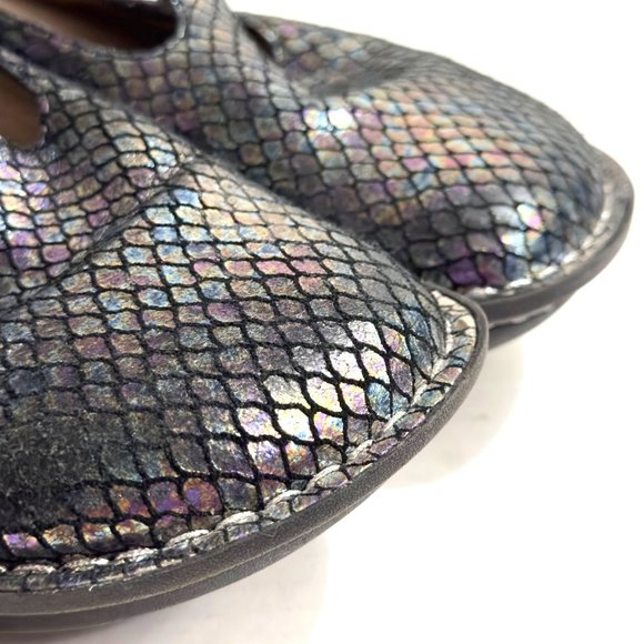 Alegria Classic Brilliant Snake Open Back Iridescent Slip-on Clogs Alg-715 Sz 40 - Picture 3 of 8